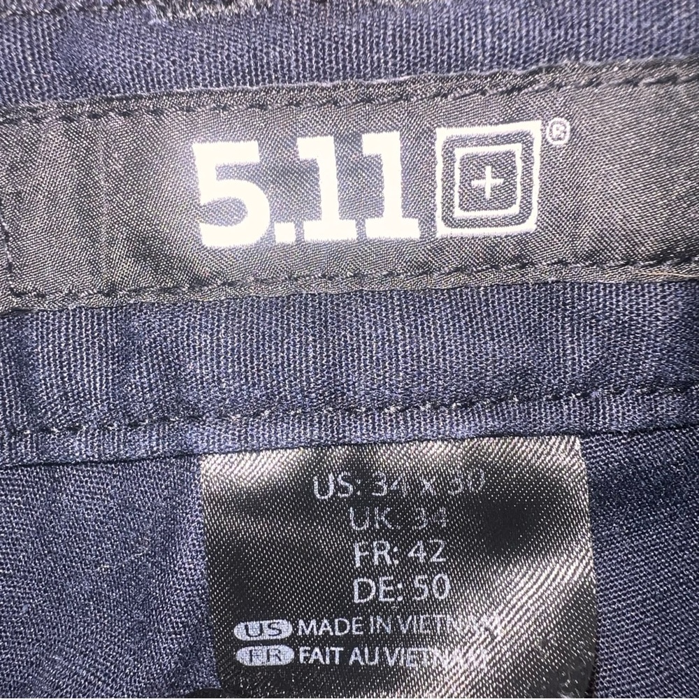 5.11 Tactical Cargo Pants Navy Blue Mens Size 34x30 Utility Work Pants Pockets - Picture 3 of 5